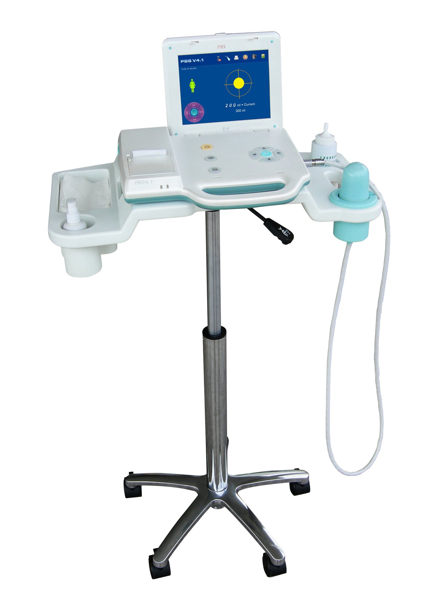 PBS V4.1 bladder scanner on its mobile stand